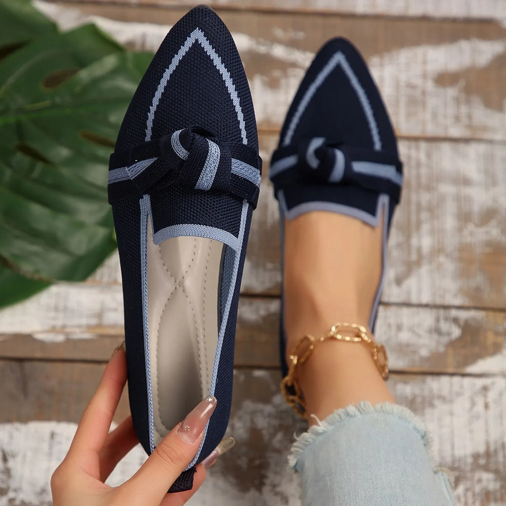 Elegant Pointed-Toe Knotted Flats