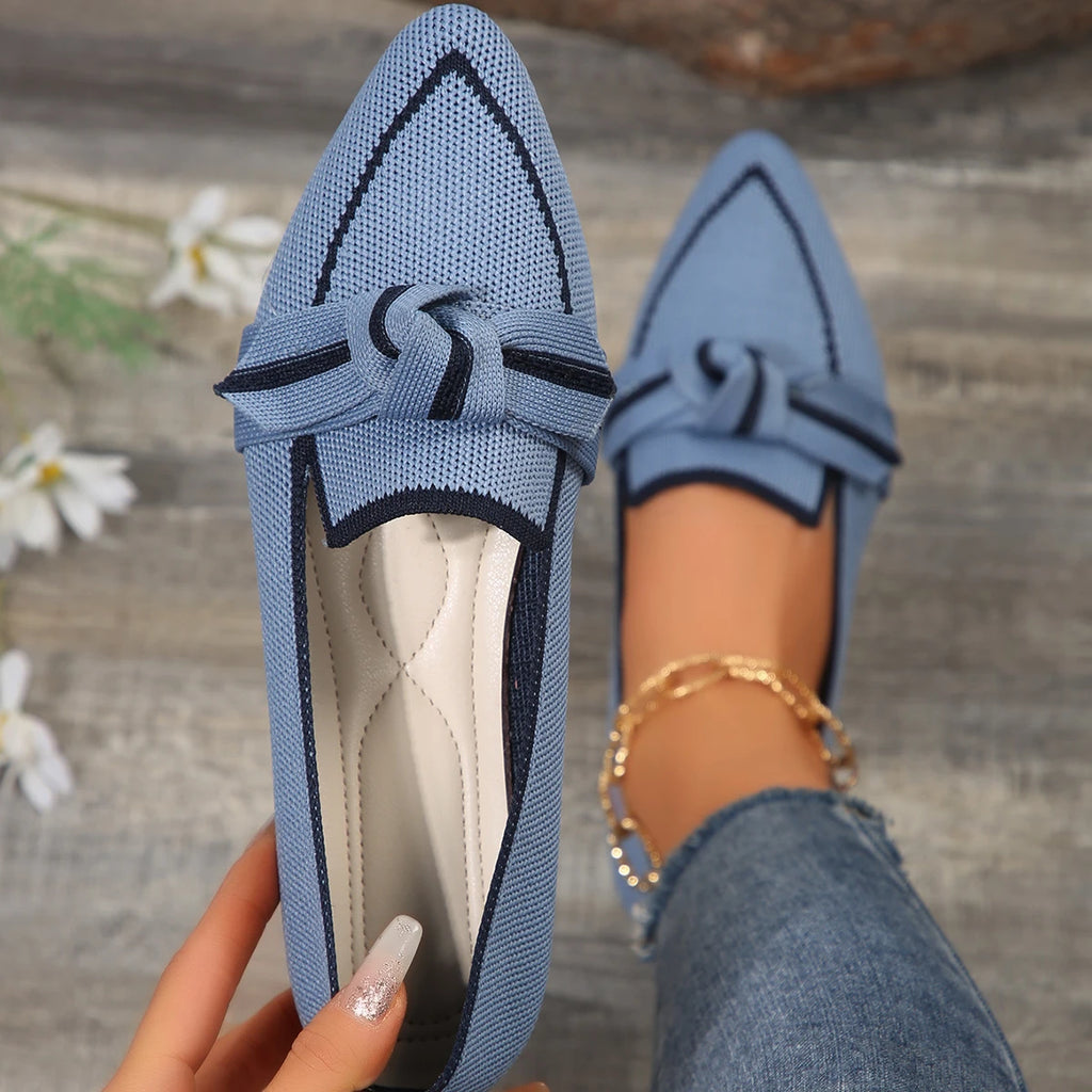 Elegant Pointed-Toe Knotted Flats